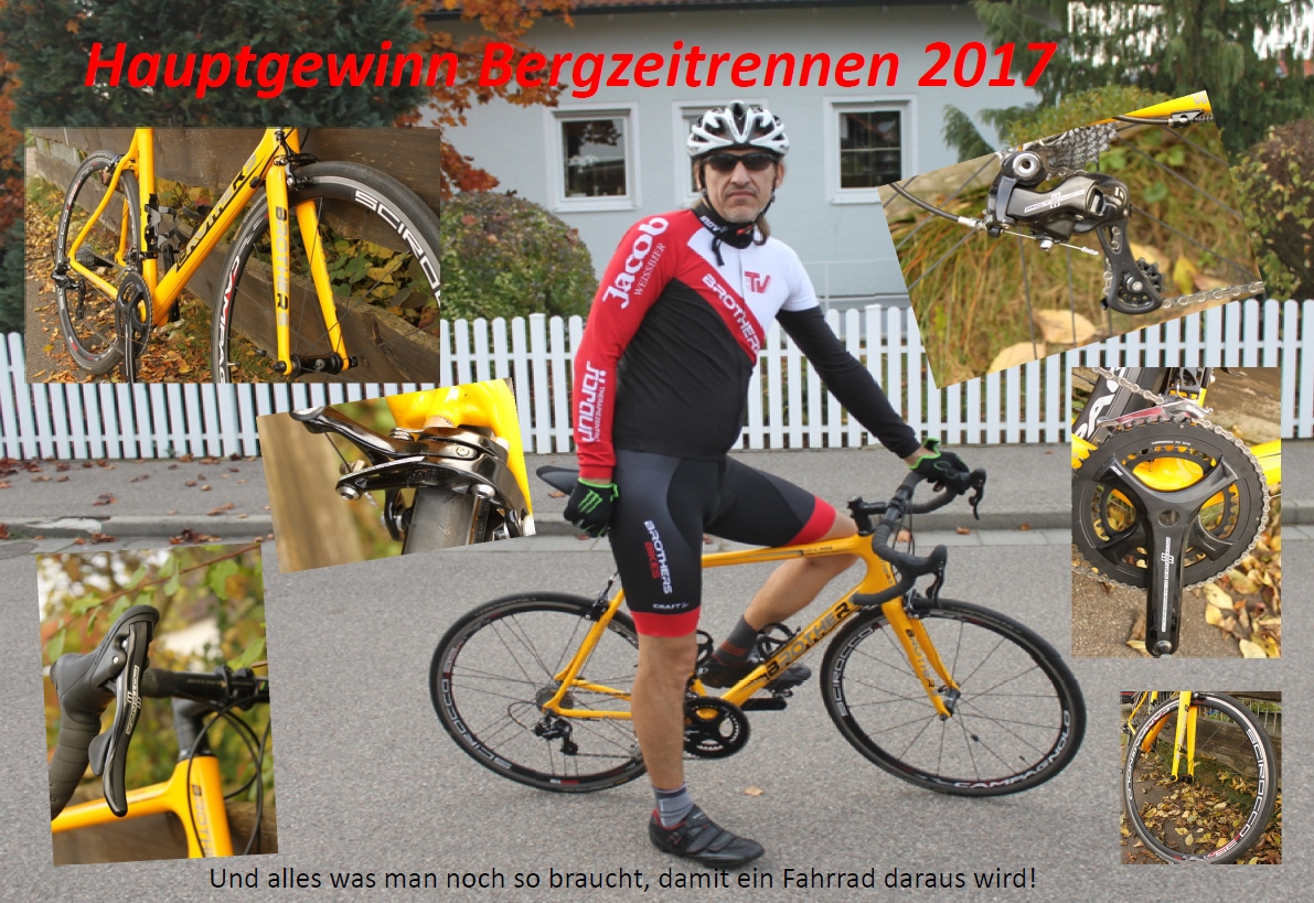 Tobias mit seinem neuen gelben BROTHERS Rennrad